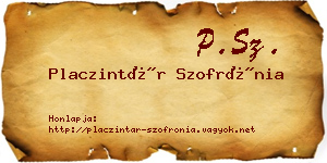 Placzintár Szofrónia névjegykártya